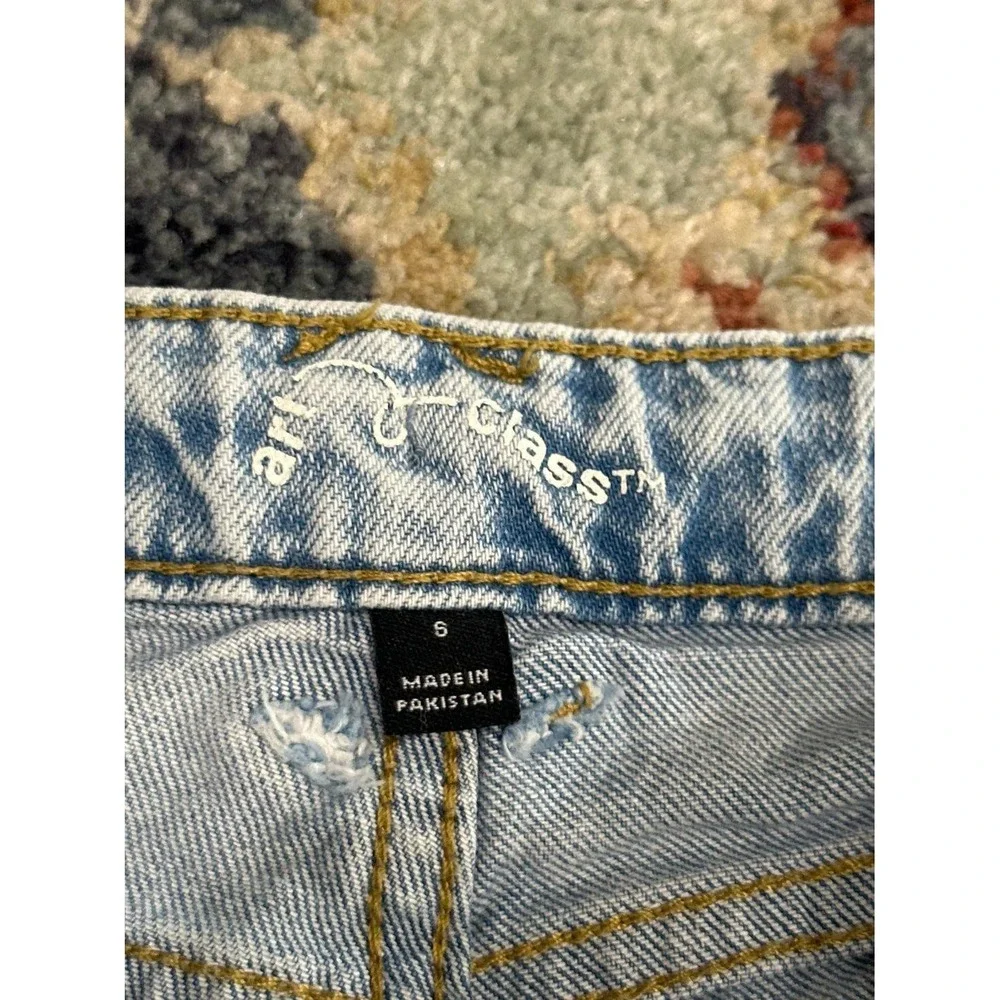 Art Class Cargo Jeans Girls 6 Light Wash Wide Leg Utility Y2K *Flawed*